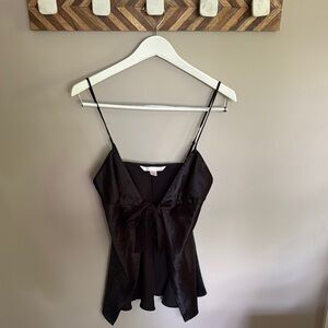Victoria's Secret Black Camisole with Tie Front and Asymmetrical Design